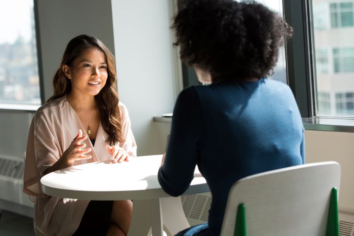 a girl being interviewed and what to do when you don't get the job